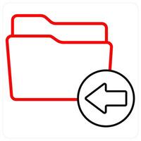 Received Folder icon concept in red line color vector