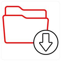 Download Folder icon concept in red line color vector