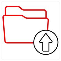 Upload Folder icon concept in red line color vector