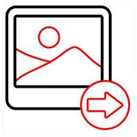 Send Image icon concept in red line color vector