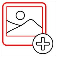 Add Image icon concept in red line color vector