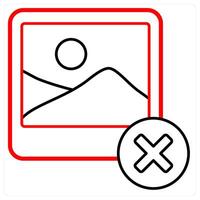 Delete Image icon concept in red line color vector