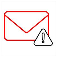 Error Message icon concept in red line color vector