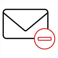 Remove Message icon concept in red line color vector