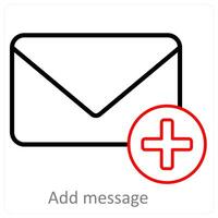Add Message icon concept in red line color vector