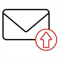 Send Mail concept in red line color vector