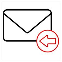 Received Mail icon concept in red line color vector