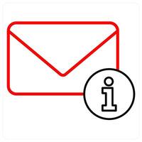 Mail Information icon concept in red line color vector