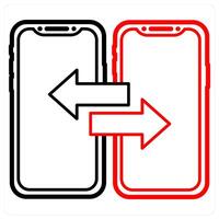 Mobile Transfer icon concept in red line color vector