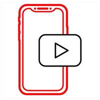 icon concept in red line color vector