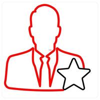 Favorite Profile concept icon in red line color vector