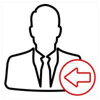 Recieved Profile icon in red line color vector