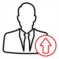 Upload Profile icon concept in red line color vector