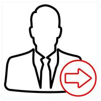 Send Profile icon concept in red line color vector