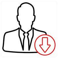 Favorite Profile and profile concept in red line color vector