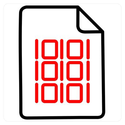 Programming and coding icon concept in red line color