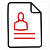 User Details icon concept in red line color vector