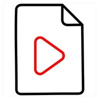 file and paper icon concept in red line color vector