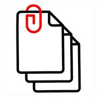Attached icon concept in red line color vector