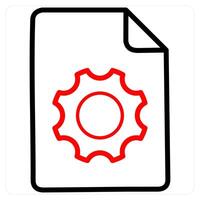 Setting icon concept in red line color vector