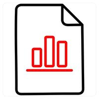 Graph icon concept in red line color vector