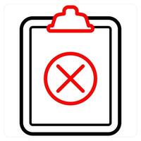 Remove icon concept in red line color vector