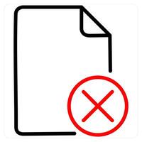 Wrong icon concept in red line color vector