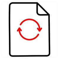 Update icon concept in red line color vector