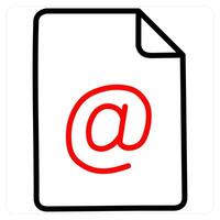 Email icon concept in red line color vector