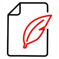 Compose icon concept in red line color vector