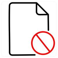 Delete icon concept in red line color vector