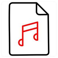 Audio icon concept in red line color vector
