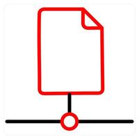 Document concept icon in red line color vector