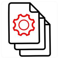 Optimization icon concept in red line color vector