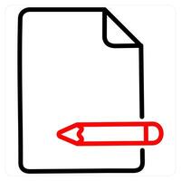 Edit icon concept in red line color vector