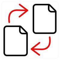 Share and transfer icon concept in red line color vector