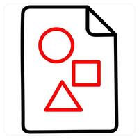 Project Document icon concept in red line color vector