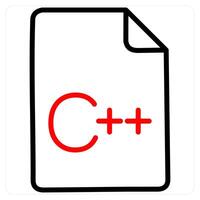 Code icon concept in red line color vector