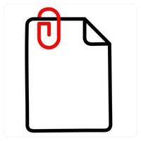 Attachment icon concept in red line color vector