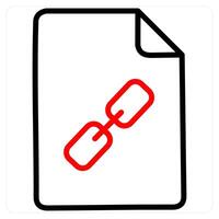Link icon concept in red line color vector