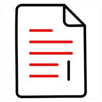 Text icon concept in red line color vector