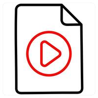 Content and files icon concept in red line color vector