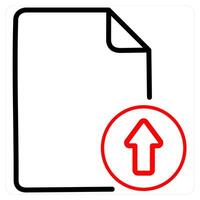 Upload icon concept in red line color vector