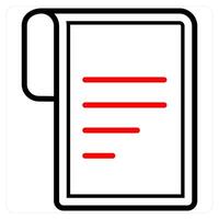 Text Document icon concept in red line color vector
