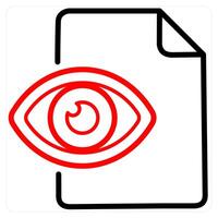 View Document icon concept in red line color vector