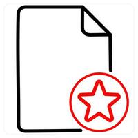 Star icon concept in red line color vector