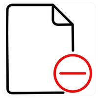 Remove and delete icon concept in red line color vector