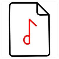 Audio and music icon concept in red line color vector