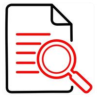 Search Content icon concept in red line color vector