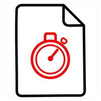 Performance icon concept in red line color vector